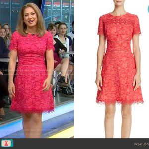 Adina short sleeve appliqué & lace dress by Elie Tahari. Size 10.